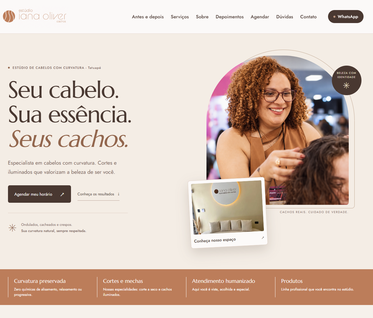 Site do Estúdio Iana Oliver Cachos